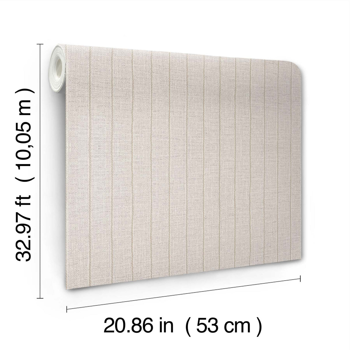 Cording Stripe Pearl by York Wallcoverings Vinyl on Non Woven Wallpaper – York Wallcoverings SI26121