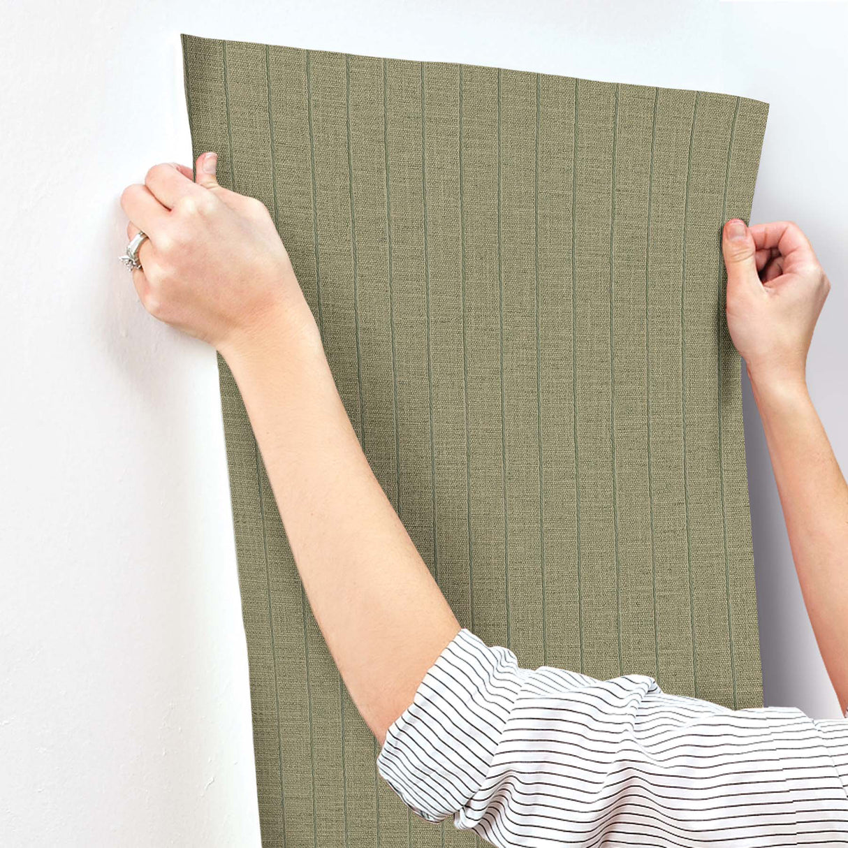 Cording Stripe Moss by York Wallcoverings Textured Stripe Vinyl Wallpaper – York Wallcoverings SI26123