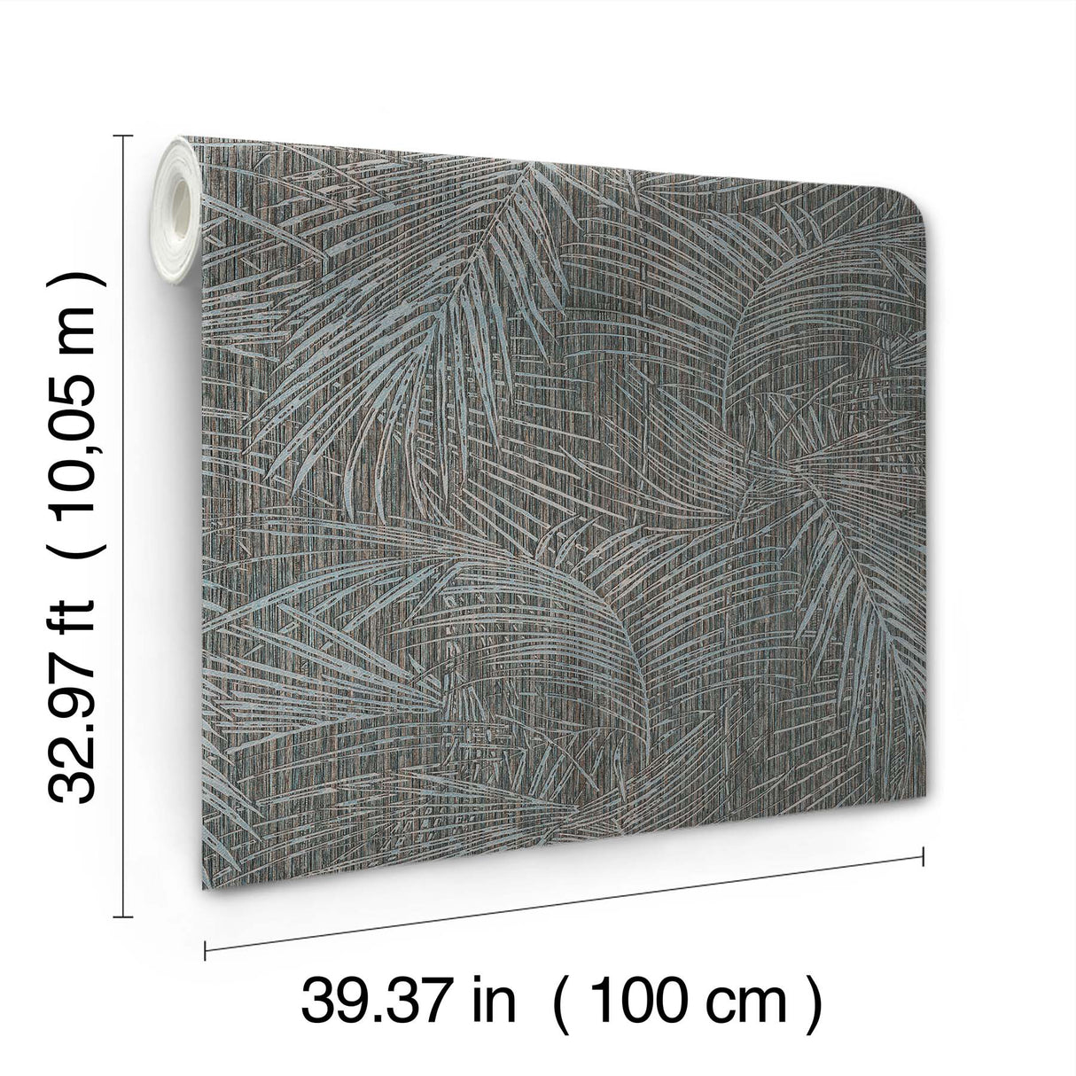 Della Palm Blue Multi by York Wallcoverings Textured Tropical Wallpaper – York Wallcoverings SI50610