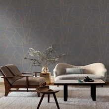 Lisle Sapphire by York Wallcoverings Geometric Vinyl Wallpaper – York Wallcoverings SI6820