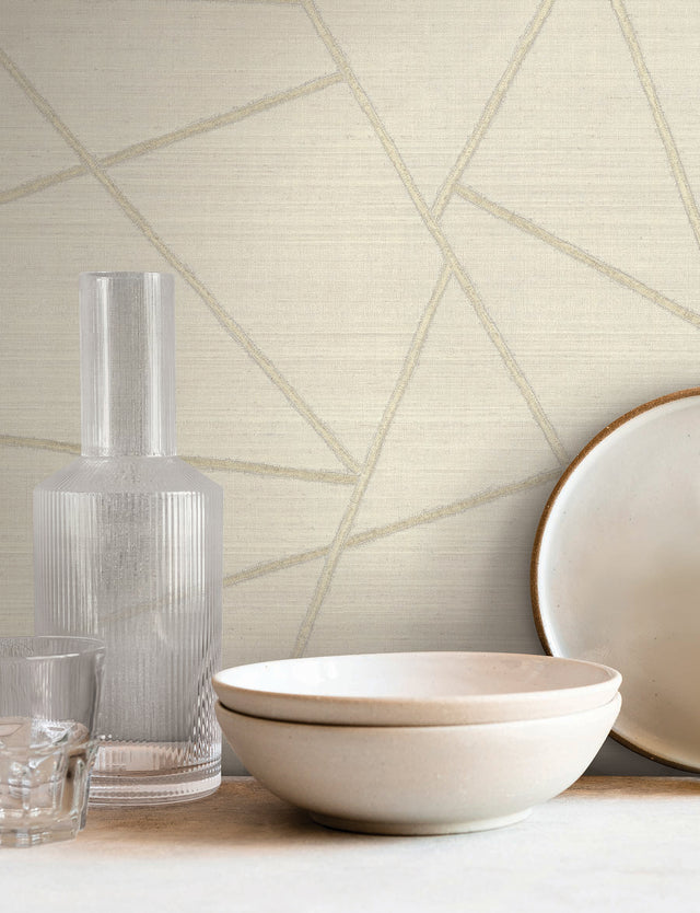 Lisle Ivory by York Wallcoverings Geometric Vinyl Wallpaper – York Wallcoverings SI6823