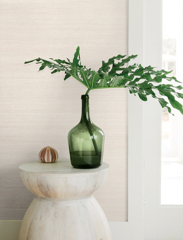 Milano Silk Linen Wallpaper in Linen Traditional Solid Textured Vinyl, Unpasted, 39.3 in x 33 ft Roll - York SI6845