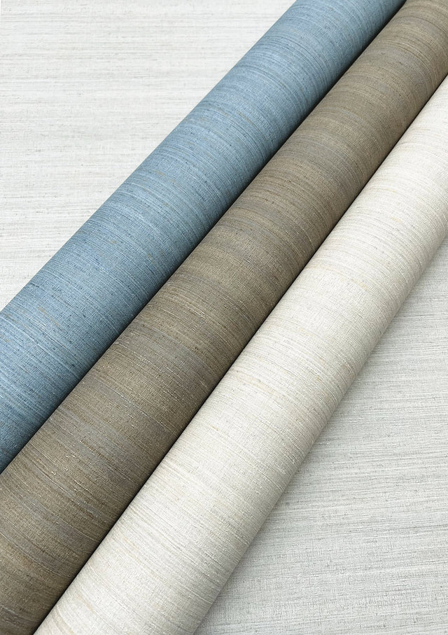 Milano Silk Grey Wallpaper with Textured Silk Motif - York SI6849