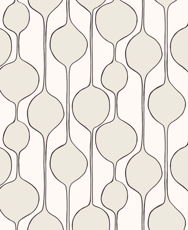 Minimalist Geometric wallpaper in Marshmallow by Seabrook Designs with a matte finish and repeating geometric motif.