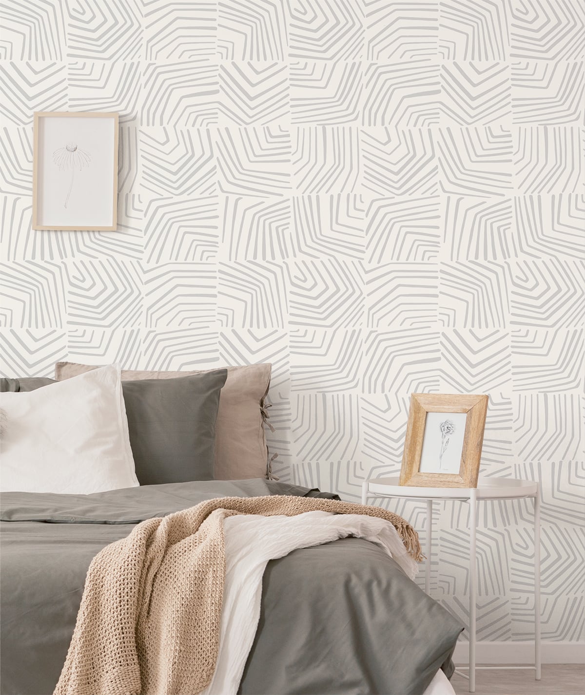 Linework Maze Fog by The Simple Life Geometric Wallpaper – Seabrook Designs SL80208