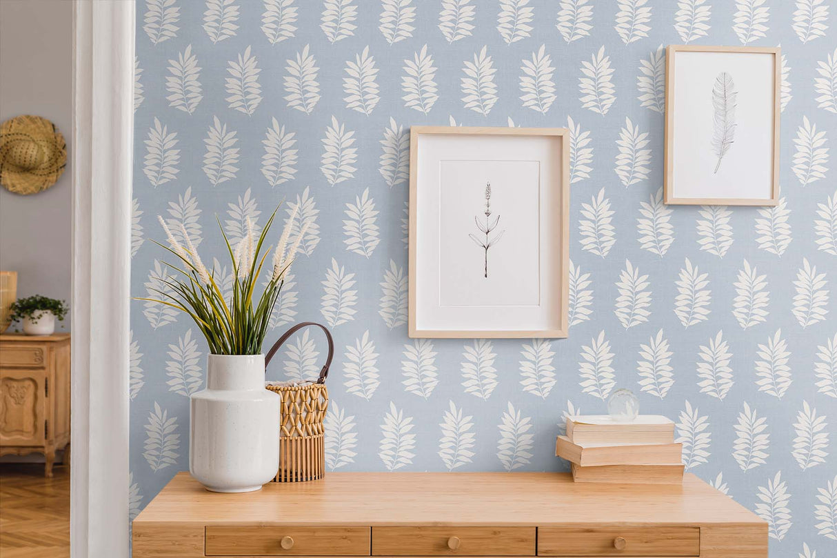 Pinnate Silhouette Iceburg by The Simple Life Botanical Wallpaper – Seabrook Designs SL80302