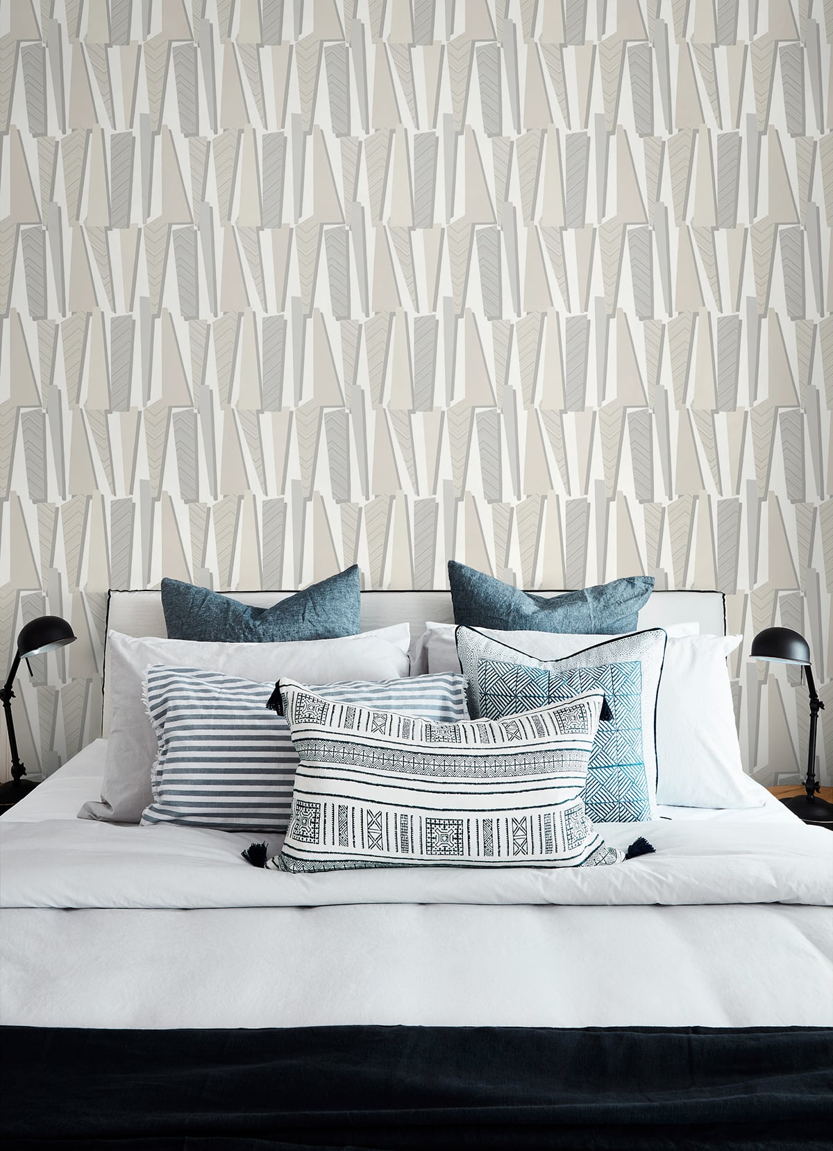 Geometric Shadows Linen by The Simple Life Geometric Wallpaper – Seabrook Designs SL80800