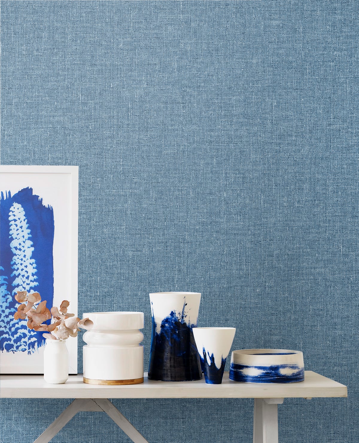 Soft Linen Blueberry by The Simple Life Textured Linen Wallpaper – Seabrook Designs SL81112