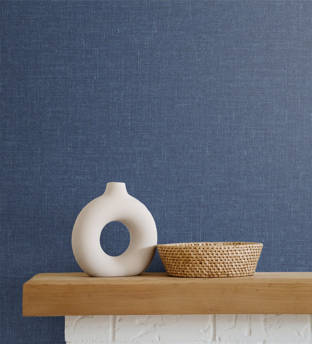 Soft Linen Navy by The Simple Life Textured Linen Wallpaper – Seabrook Designs SL81142