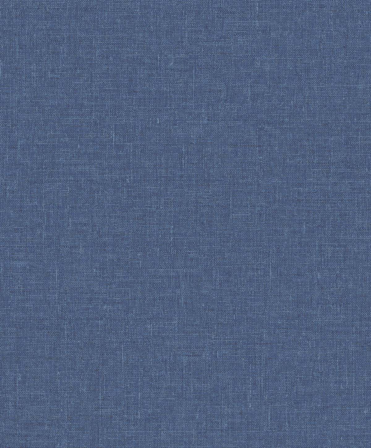 Soft Linen navy matte textured linen-look wallpaper
