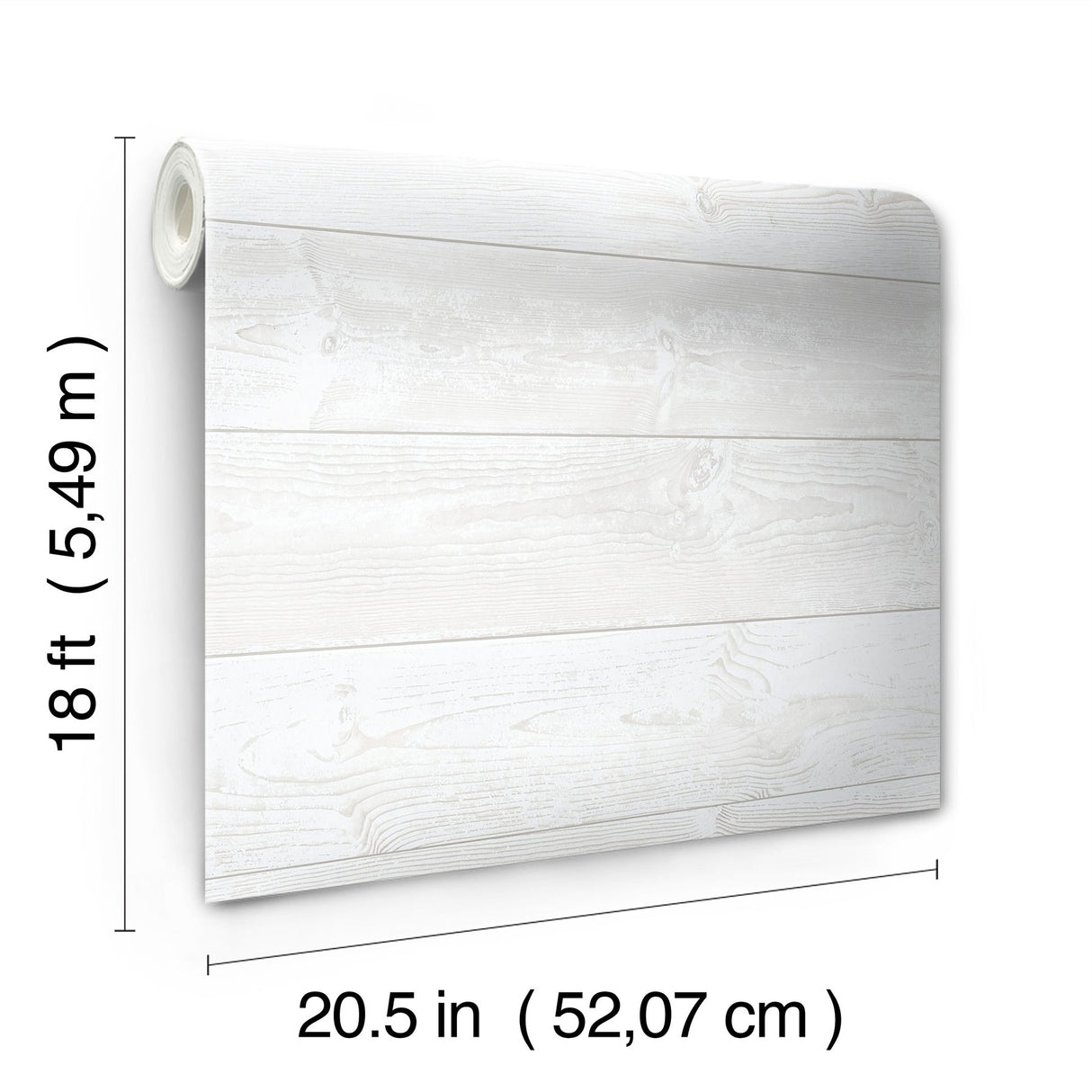 Urban Shiplap White Self Adhesive Peel and Stick Wallpaper with Wood Plank Pattern, Modern Style - SLW3401