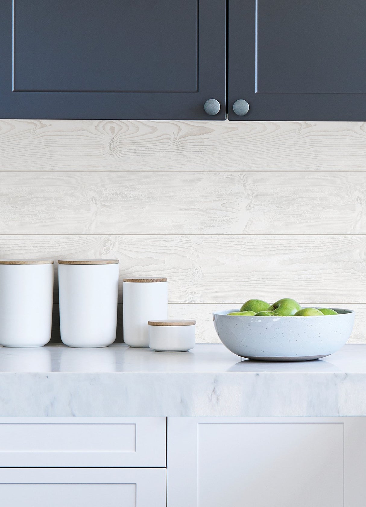 Urban Shiplap White Self Adhesive Peel and Stick Wallpaper with Wood Plank Pattern, Modern Style - SLW3401