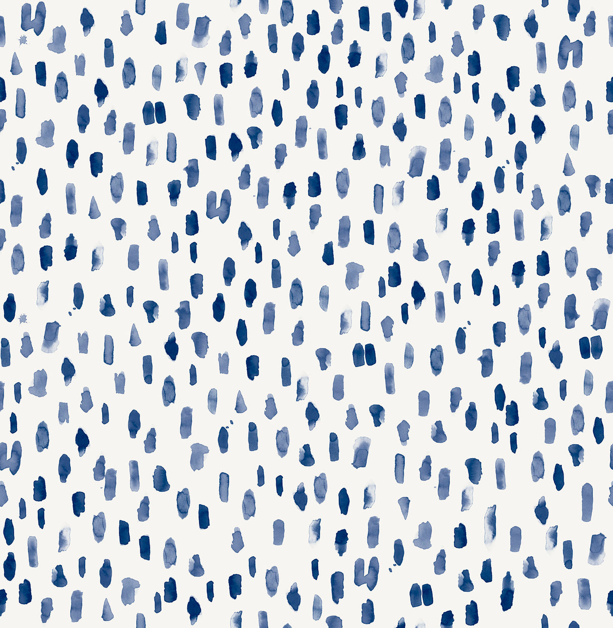 Bindu Blue and White Watercolor Brushstroke Dot Peel and Stick Wallpaper by NuWallpaper - SLW3701