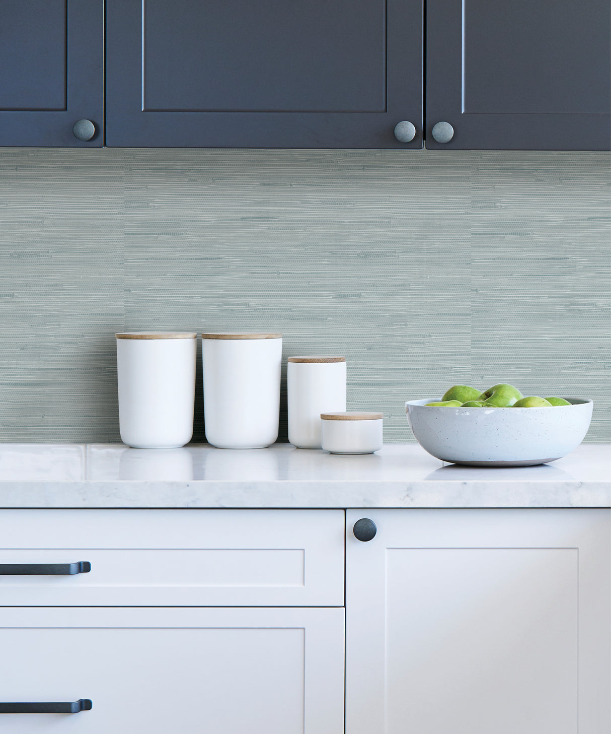 Seagrass Mist Peel and Stick Self Adhesive Removable Grasscloth Textured Wallpaper for DIY Home Decor by NuWallpaper - SLW3707