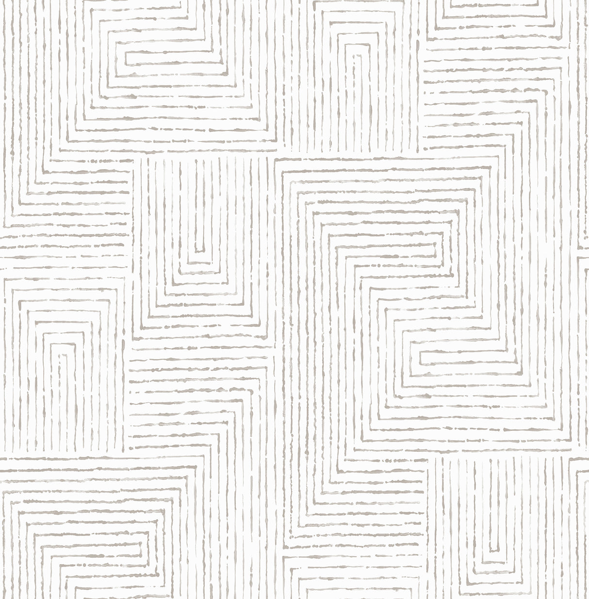 Taupe Ink Self Adhesive Peel and Stick Wallpaper in Taupe Geometric Maze Pattern by NuWallpaper - SLW6083