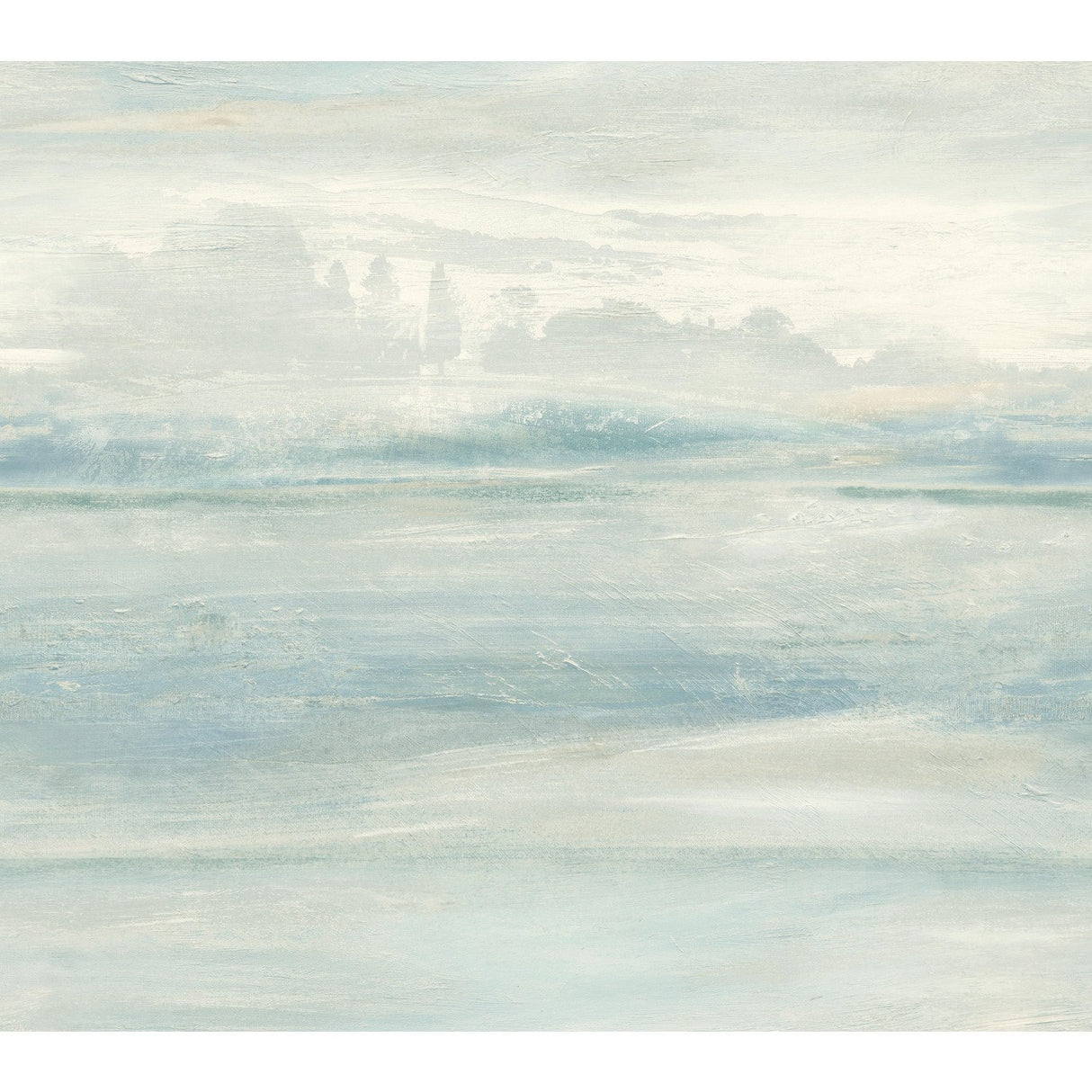 Soothing Mists Scenic Blue Wallpaper with Watercolor Landscape Motif - York SO2434