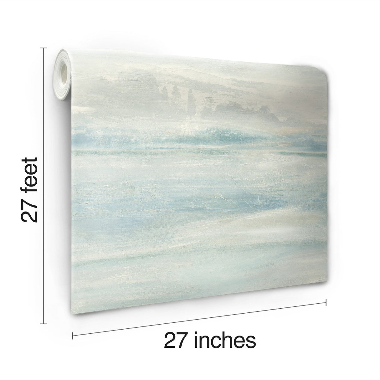Soothing Mists Scenic Blue Wallpaper with Watercolor Landscape Motif - York SO2434