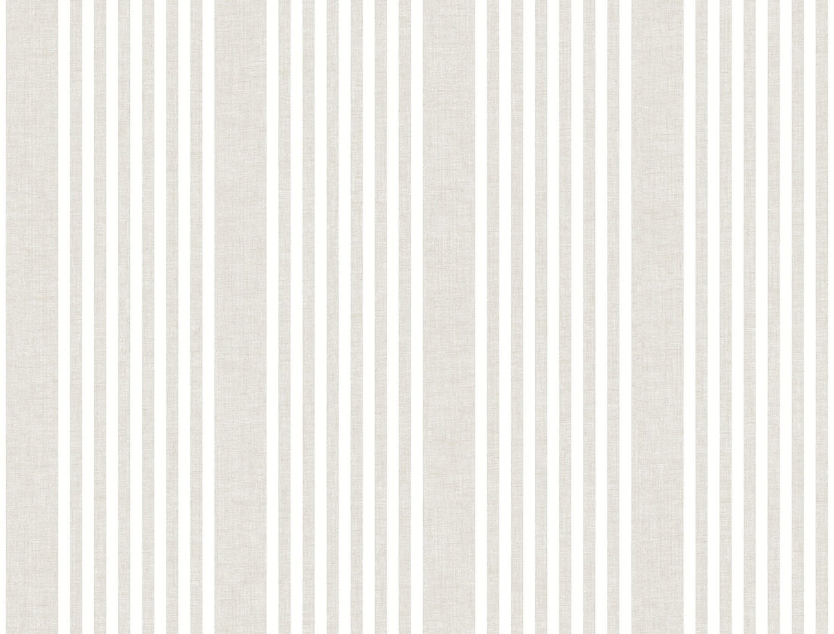 French Soft Linen Stripe Wallpaper in Soft Linen with Farmhouse Stripes Pattern - York SR1581MH