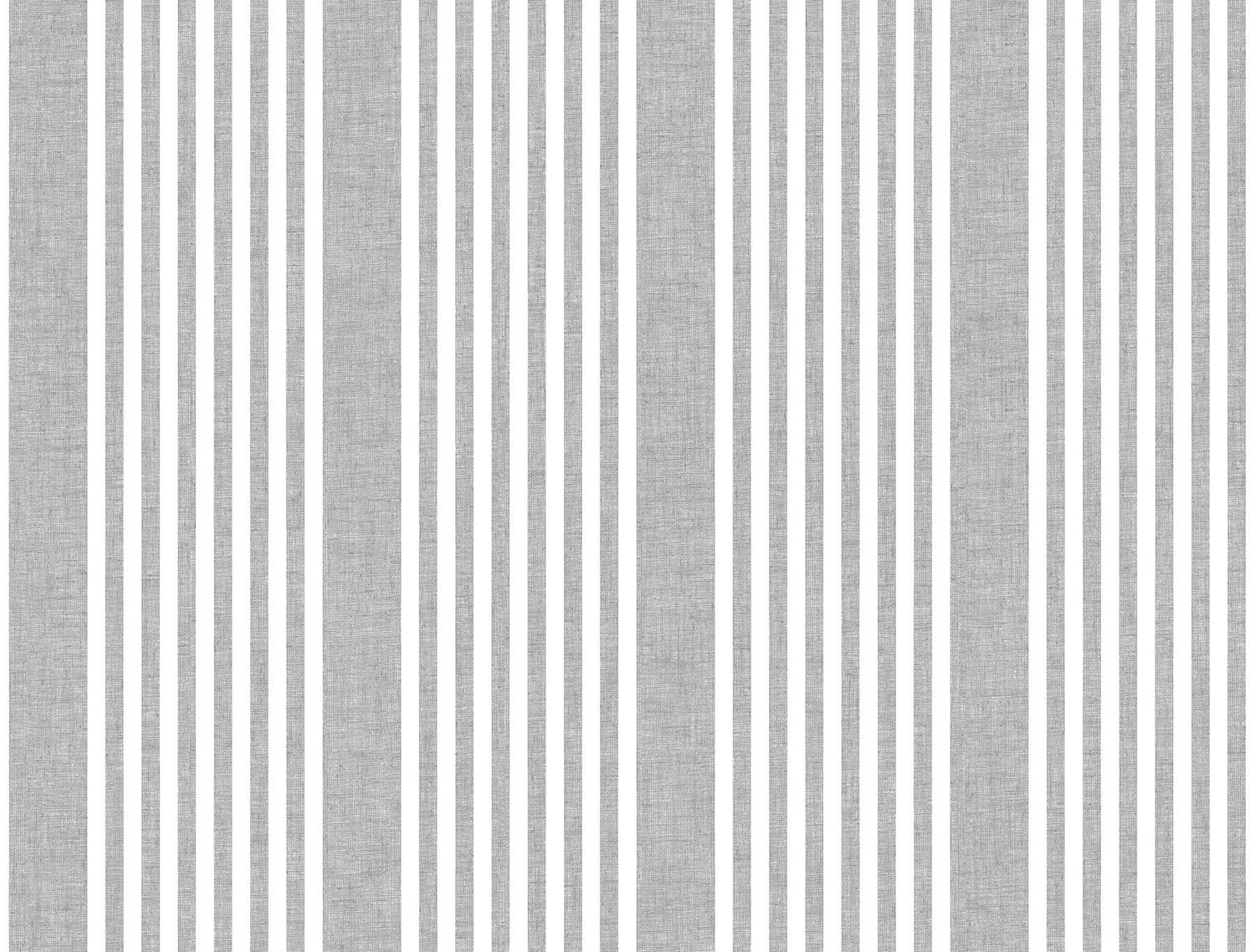 French Charcoal Linen Stripe Wallpaper in Charcoal with Farmhouse Stripes Pattern - York SR1586MH