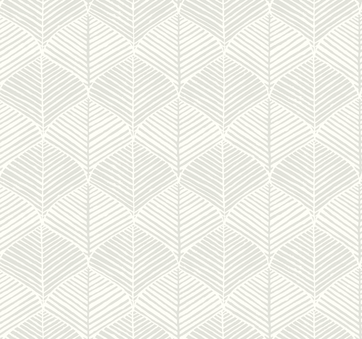 Palm Thatch White & Grey Wallpaper with Bohemian Modern Palm Leaf Motif - York SS2565
