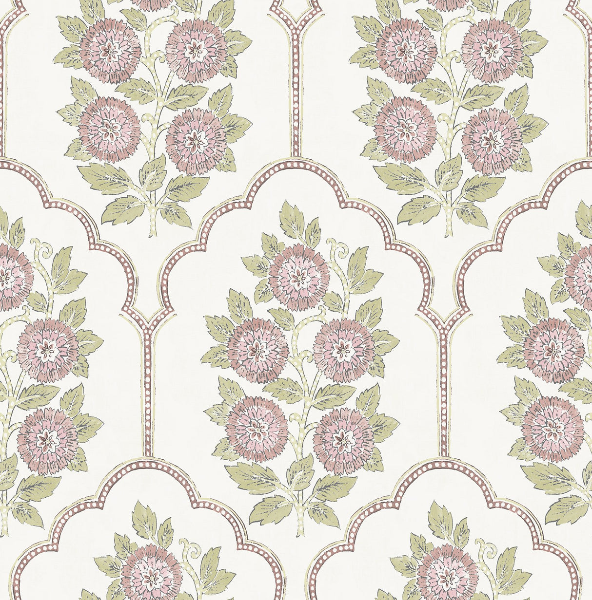 Floral Bazaar Rose Water Peel & Stick Wallpaper with Coastal Botanical Flowers Pattern - NuWallpaper SSS6314