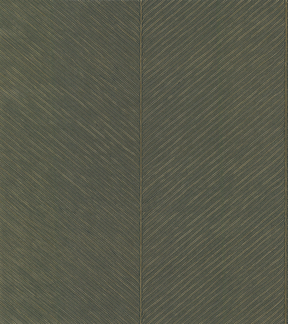 Palm Chevron Green and Gold Non Woven Unpasted Wallpaper with Tropical Palm Leaf Chevron Pattern - York TC2693