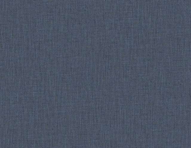 Indigo faux linen tweed textured wallpaper