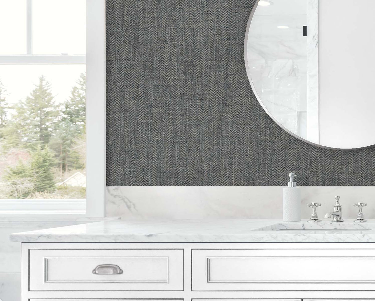 Tweed Flint & Ivory by Tedlar Textures Matte Type II Vinyl Wallpaper – DuPont TG60036