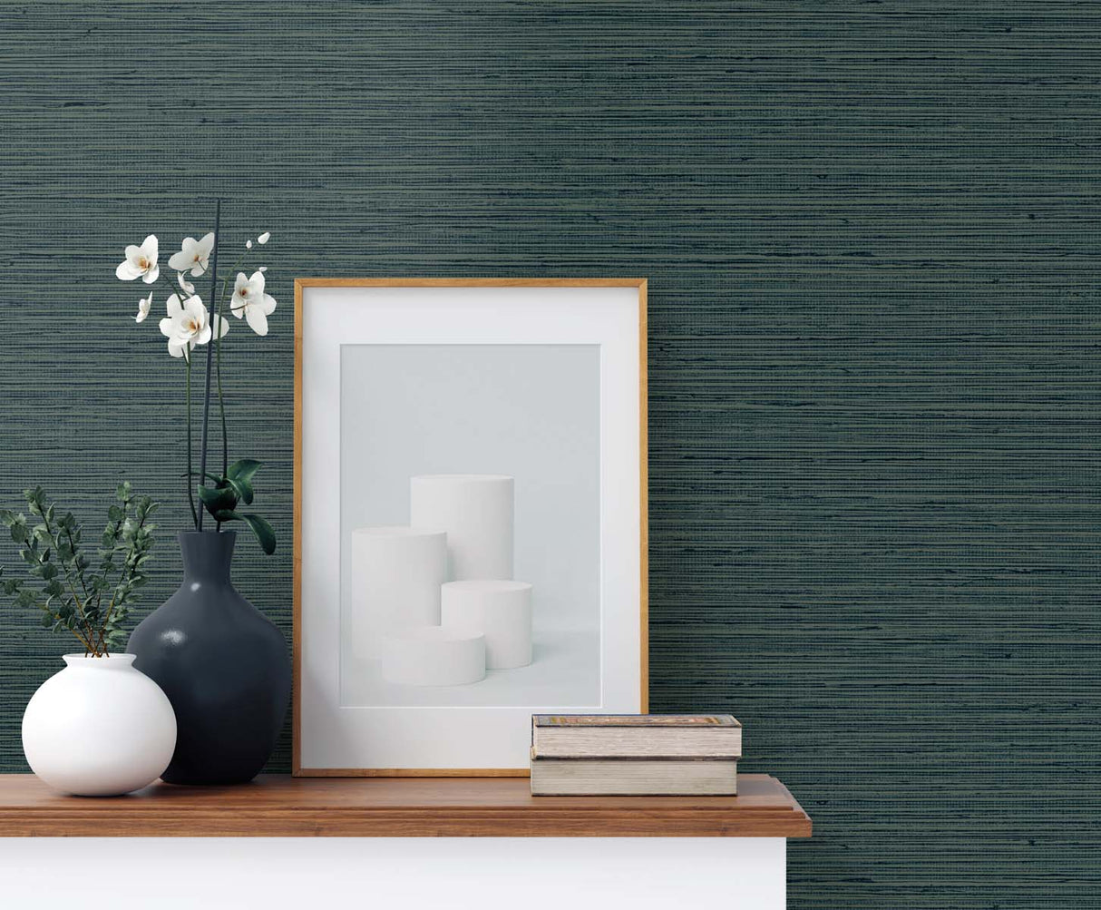 Edmond Faux Sisal Lagoon by Tedlar Textures Faux Grasscloth Vinyl Wallpaper – DuPont TG60341