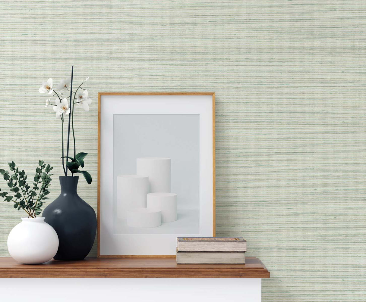 Edmond Faux Sisal Ripe Avocado by Tedlar Textures Faux Grasscloth Vinyl Wallpaper – DuPont TG60346