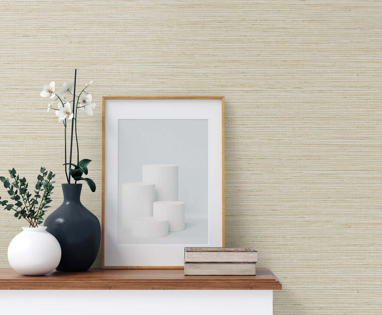 Edmond Faux Sisal Rice by Tedlar Textures Faux Grasscloth Vinyl Wallpaper – DuPont TG60349
