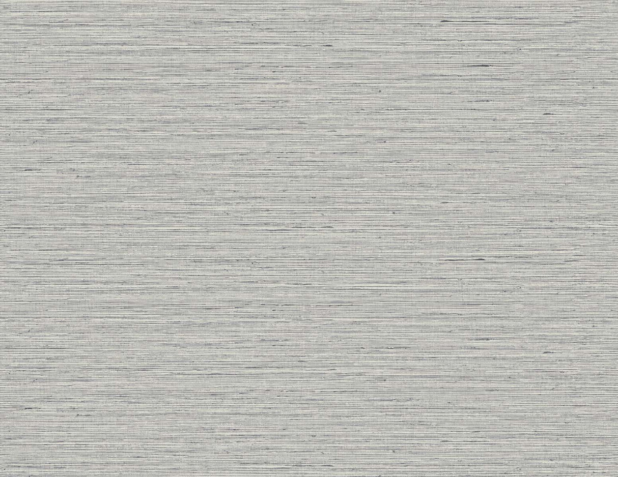 Edmond Faux Sisal wallpaper in Coal, a grey faux grasscloth/sisal texture with fine horizontal striations