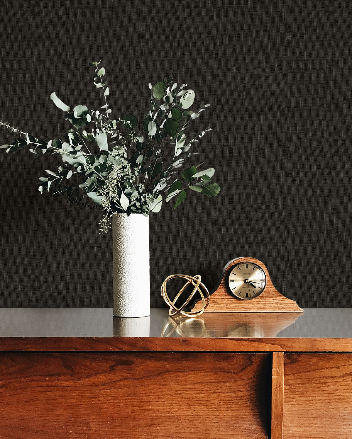 Stretford Linen Night by Fibers and Threads Faux Linen Vinyl Wallpaper – Seabrook Designs TH90221