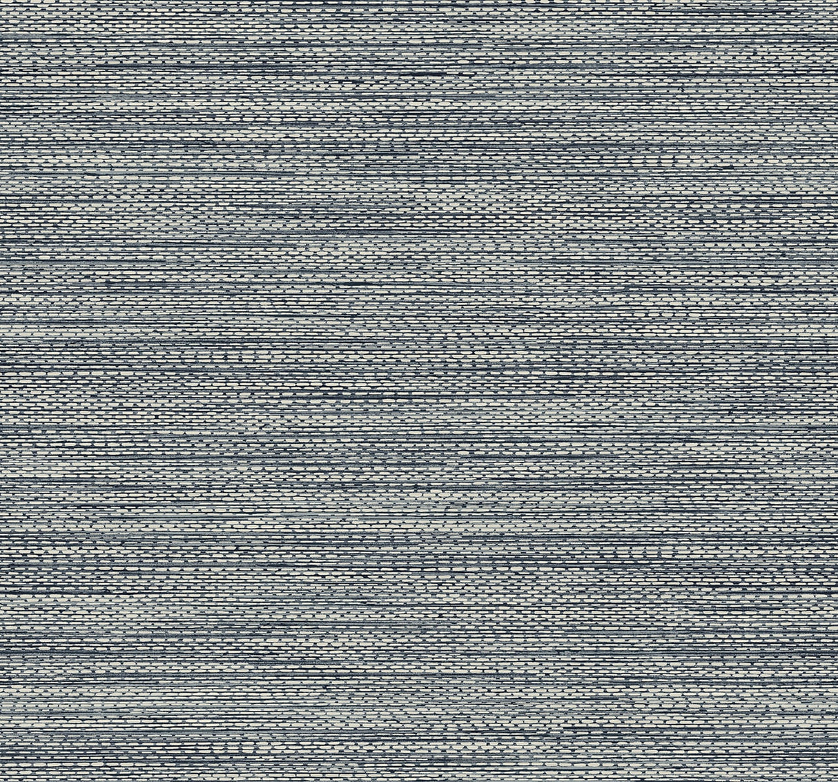 Seabrook Designs Hollinwood Weave wallpaper in Night Sky, a matte faux grasscloth weave texture in deep blue and off-white.
