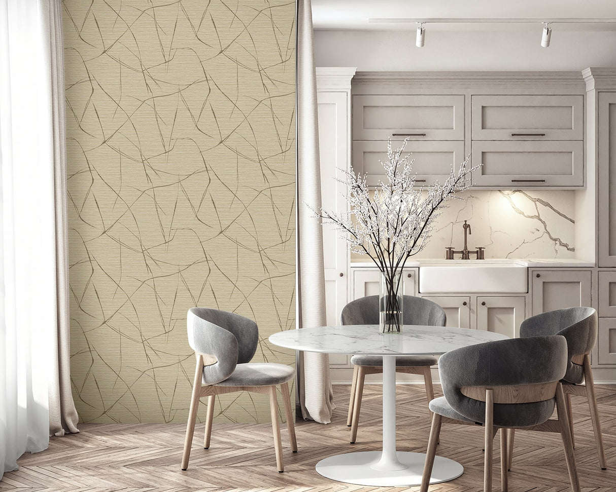 Davenport Sketch Honeycomb by Fibers and Threads Abstract Vinyl Wallpaper – Seabrook Designs TH91905