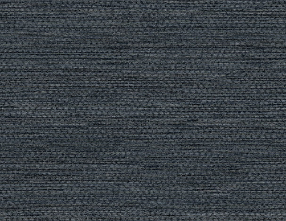 Newton Sisal faux grasscloth textured wallpaper in ocean blue
