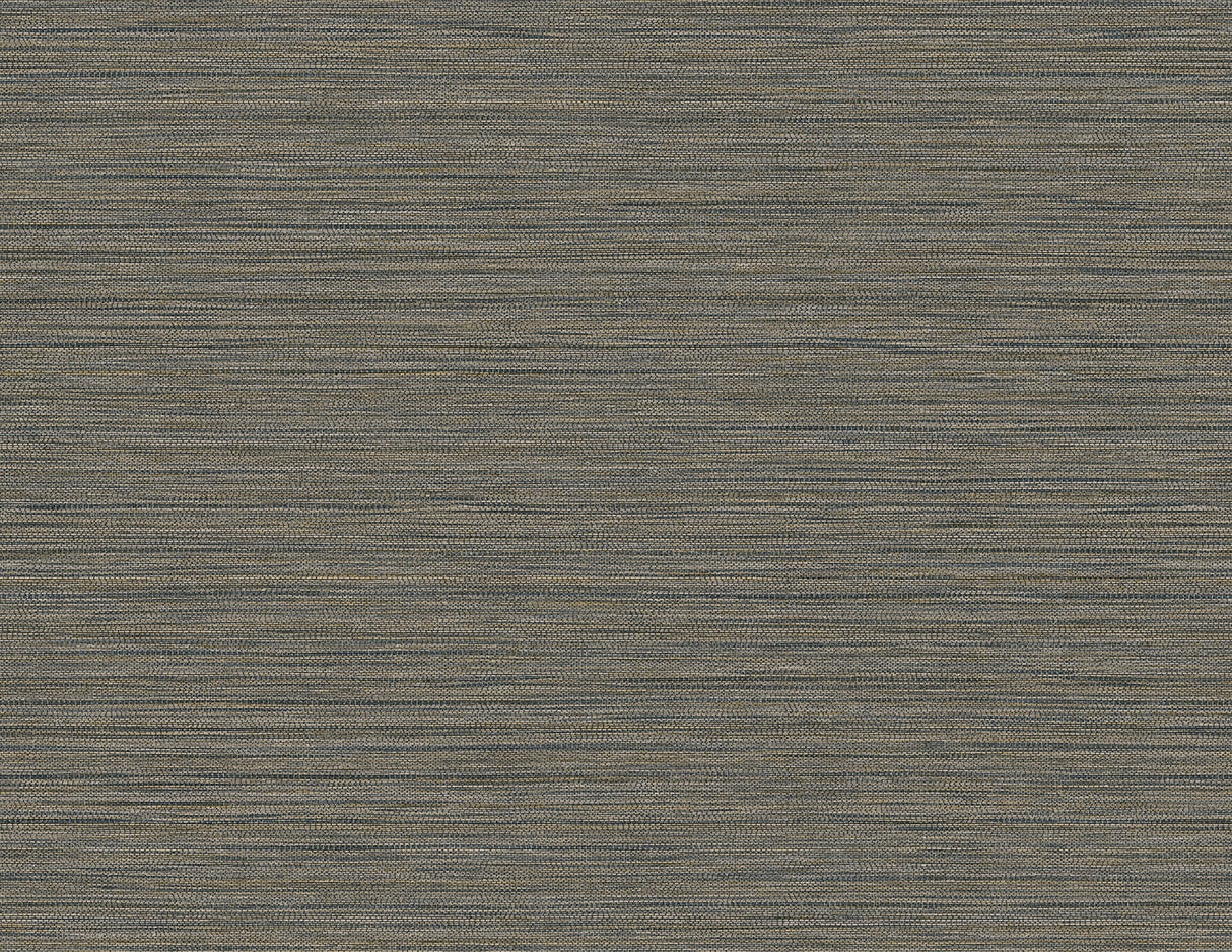 Newton Sisal wallpaper in Shale, a gray faux grasscloth texture with subtle horizontal striations.