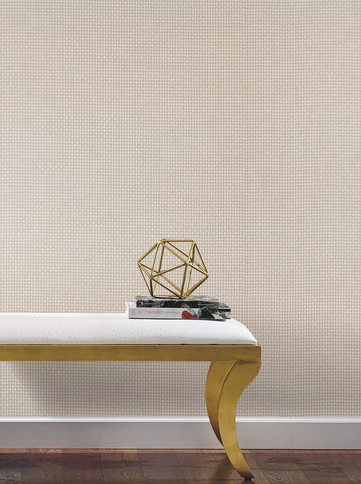 Cottage Basket Beige Wallpaper with Textured Woven Basketweave - York TL1904