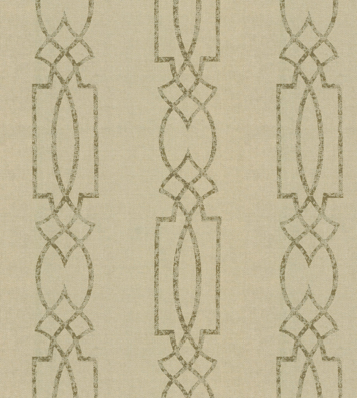Cathedral Trellis Beige Grasscloth Wallpaper with Geometric Trellis Pattern, Unpasted Peelable - York TR4269