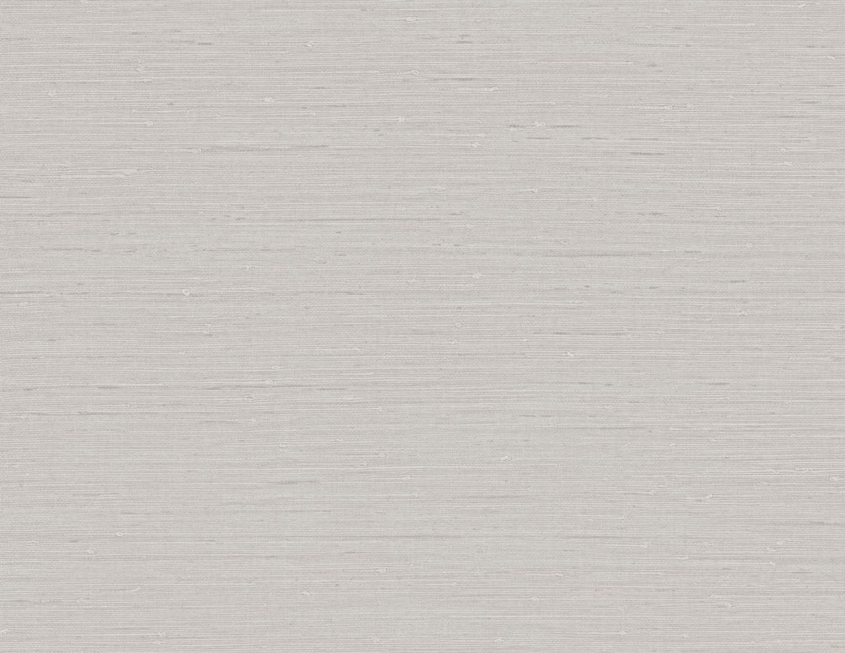 Light grey matte textured rushcloth/grasscloth-look vinyl wallpaper