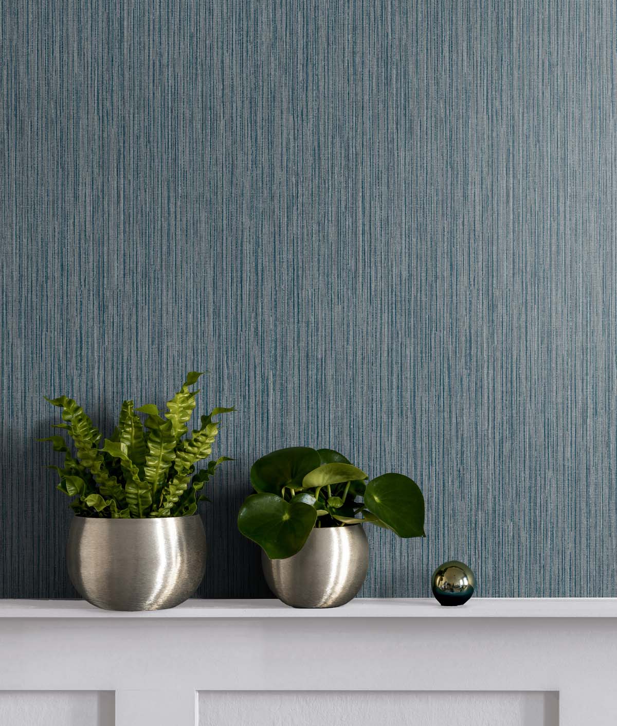 Vertical Stria Bluestone by Even More Textures Textured Vinyl Wallpaper – Seabrook Designs TS80902