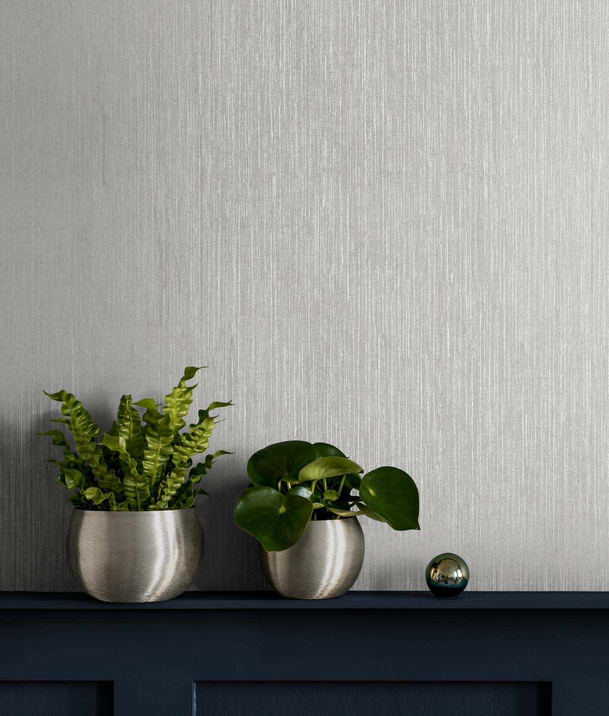 Vertical Stria Metallic Silver by Even More Textures Textured Vinyl Wallpaper – Seabrook Designs TS80918