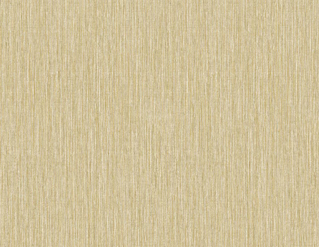 Vertical Stria textured vinyl wallpaper in sand dunes beige with metallic gold striations