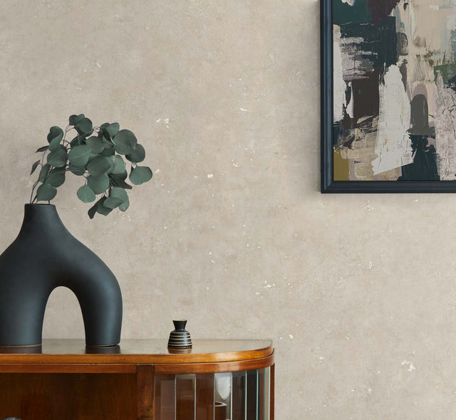 Cement Faux Parchment & Metallic Champagne by Even More Textures Metallic Faux Concrete Vinyl Wallpaper – Seabrook Designs TS81205