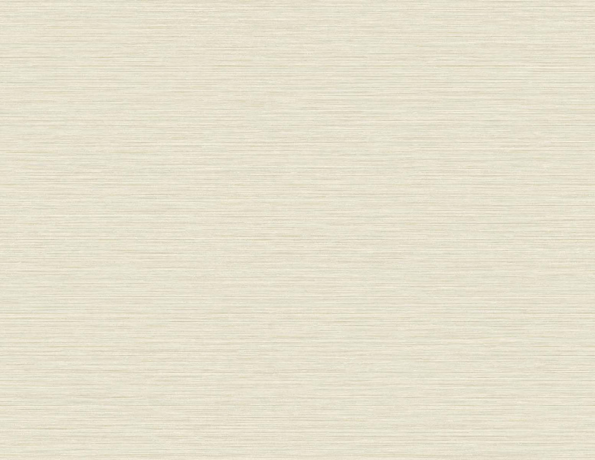 Seabrook Designs Silk wallpaper in Titian beige with a fine horizontal woven texture, matte finish.