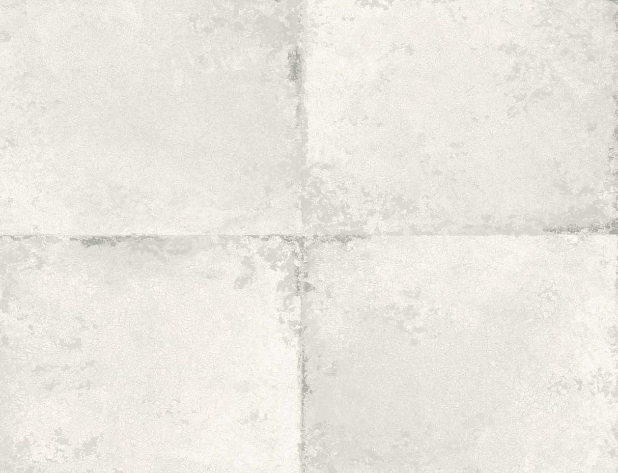 Foundation Alpine faux tile matte off-white vinyl wallpaper by Seabrook Designs (TS81500)