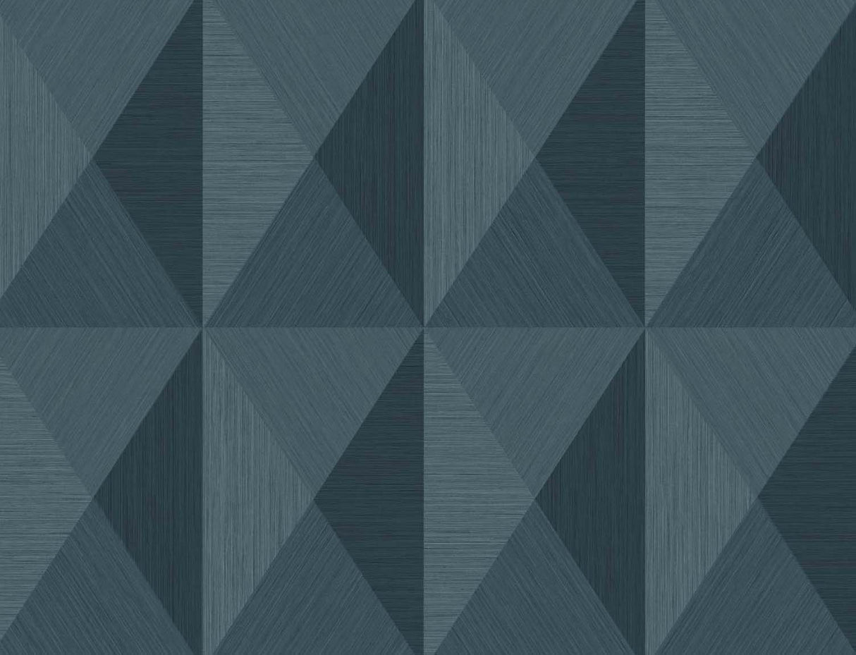 Blue geometric matte vinyl wallpaper pattern