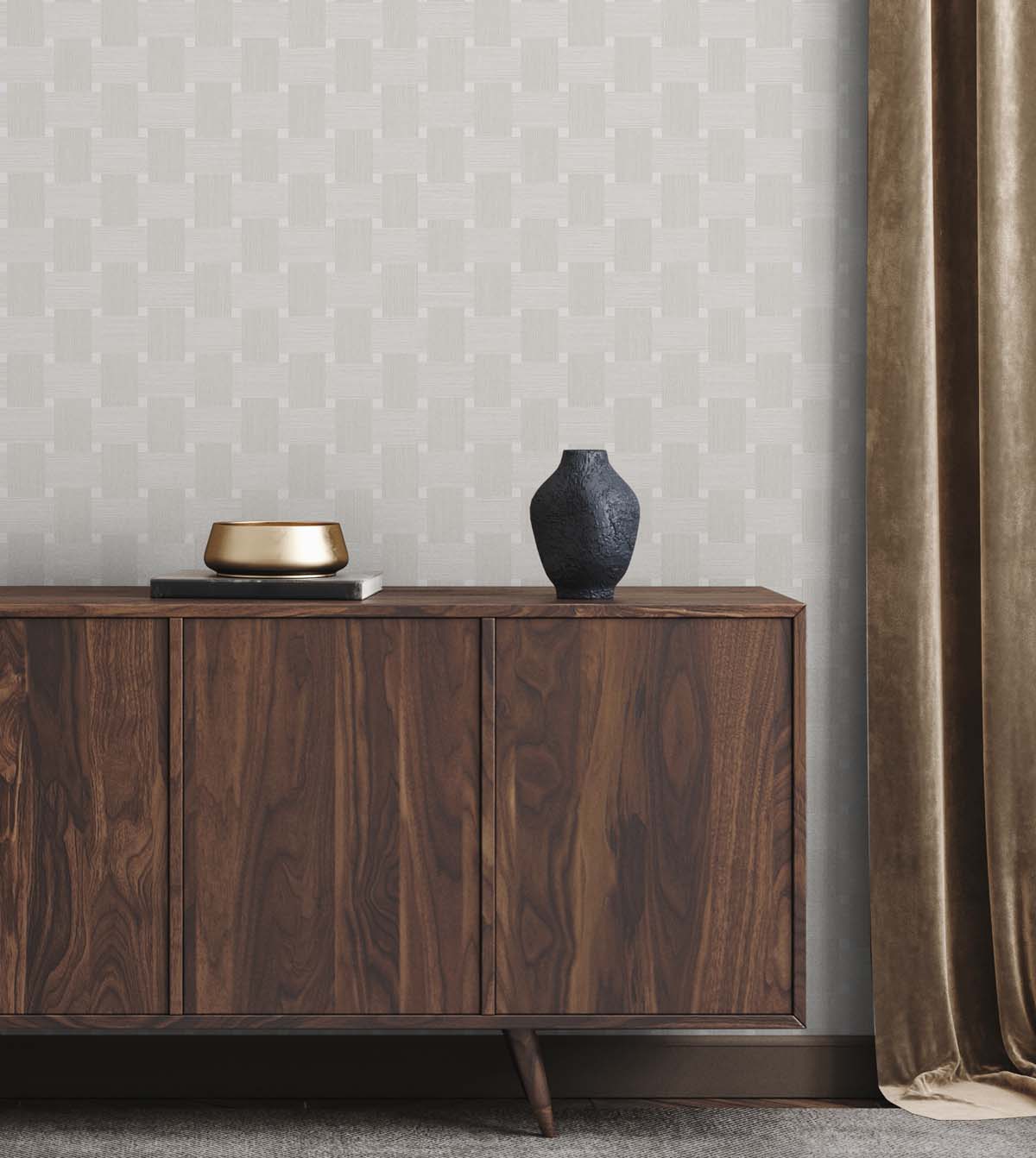 Basketweave Caster Sugar by Even More Textures Textured Basketweave Vinyl Wallpaper – Seabrook Designs TS81800
