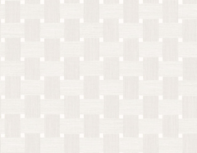 Off-white basketweave textured wallpaper pattern in a matte finish