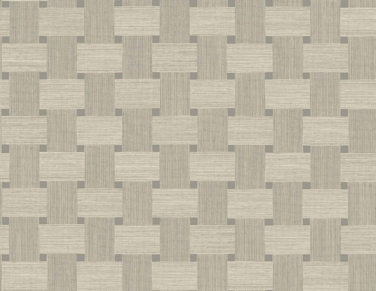Seabrook Designs Basketweave wallpaper in Yerba, matte Type II vinyl weave texture